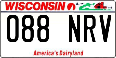 WI license plate 088NRV