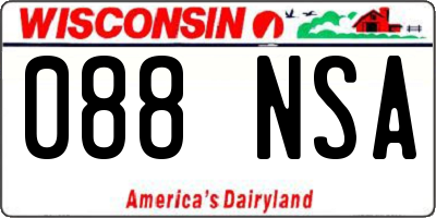 WI license plate 088NSA