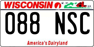 WI license plate 088NSC