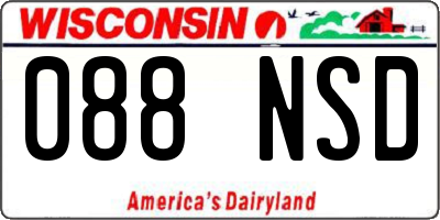 WI license plate 088NSD