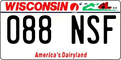 WI license plate 088NSF