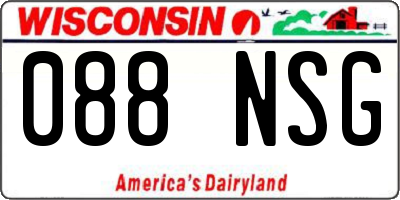 WI license plate 088NSG