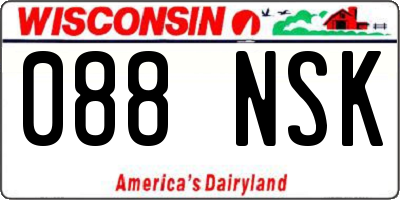 WI license plate 088NSK