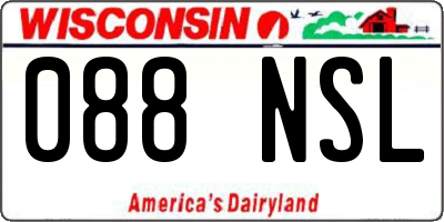 WI license plate 088NSL