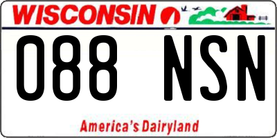 WI license plate 088NSN