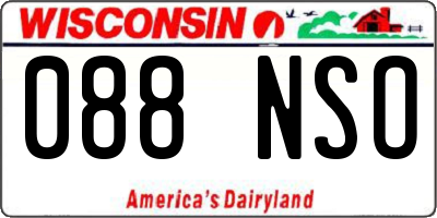 WI license plate 088NSO