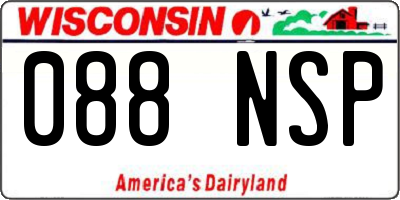 WI license plate 088NSP