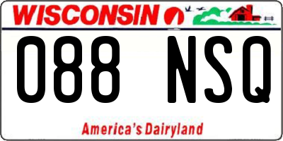 WI license plate 088NSQ