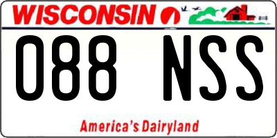 WI license plate 088NSS