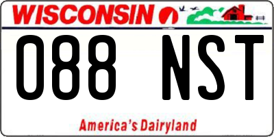 WI license plate 088NST