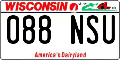 WI license plate 088NSU