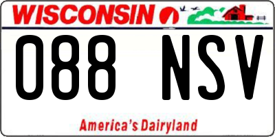 WI license plate 088NSV