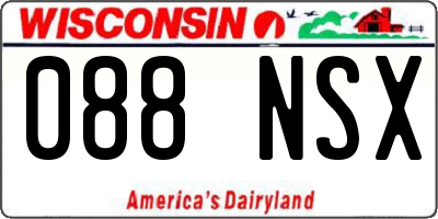 WI license plate 088NSX