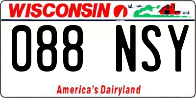 WI license plate 088NSY
