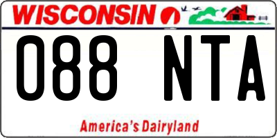 WI license plate 088NTA
