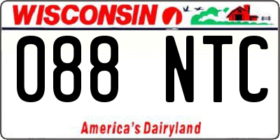 WI license plate 088NTC