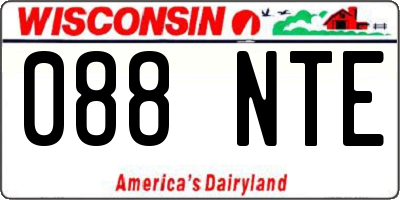 WI license plate 088NTE