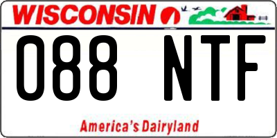 WI license plate 088NTF