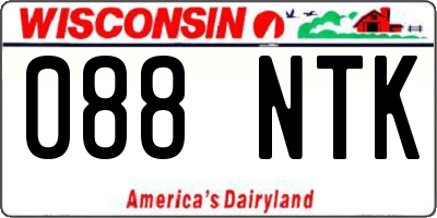 WI license plate 088NTK