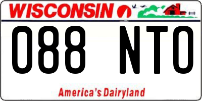 WI license plate 088NTO
