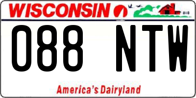 WI license plate 088NTW