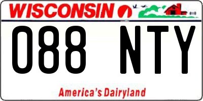 WI license plate 088NTY