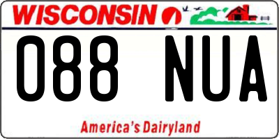 WI license plate 088NUA
