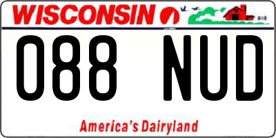 WI license plate 088NUD