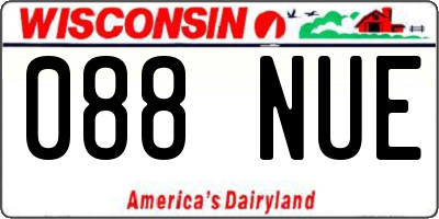 WI license plate 088NUE