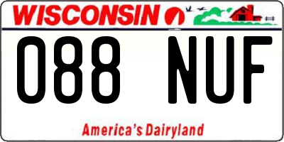 WI license plate 088NUF