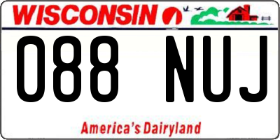 WI license plate 088NUJ