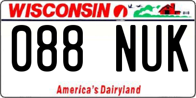 WI license plate 088NUK