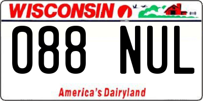 WI license plate 088NUL
