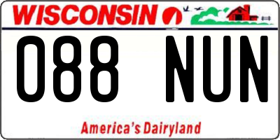 WI license plate 088NUN