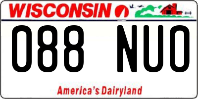 WI license plate 088NUO