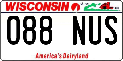 WI license plate 088NUS
