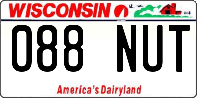 WI license plate 088NUT