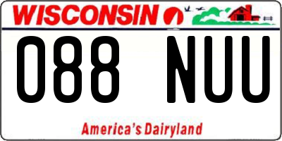 WI license plate 088NUU