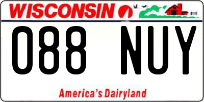WI license plate 088NUY