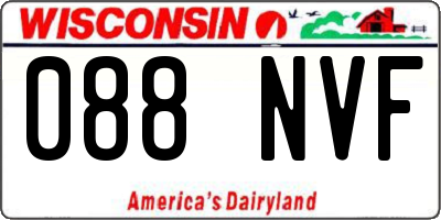WI license plate 088NVF