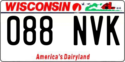 WI license plate 088NVK