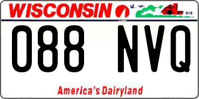 WI license plate 088NVQ