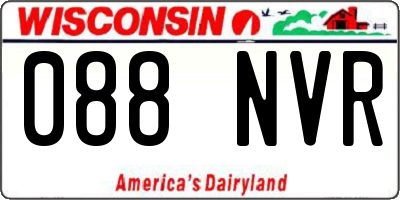 WI license plate 088NVR