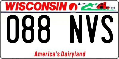 WI license plate 088NVS