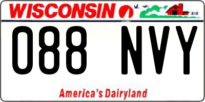 WI license plate 088NVY