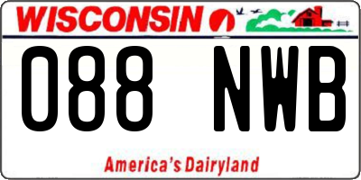 WI license plate 088NWB
