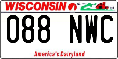 WI license plate 088NWC