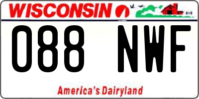 WI license plate 088NWF
