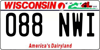 WI license plate 088NWI