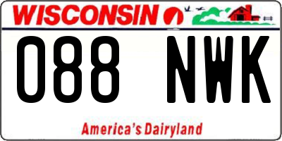 WI license plate 088NWK